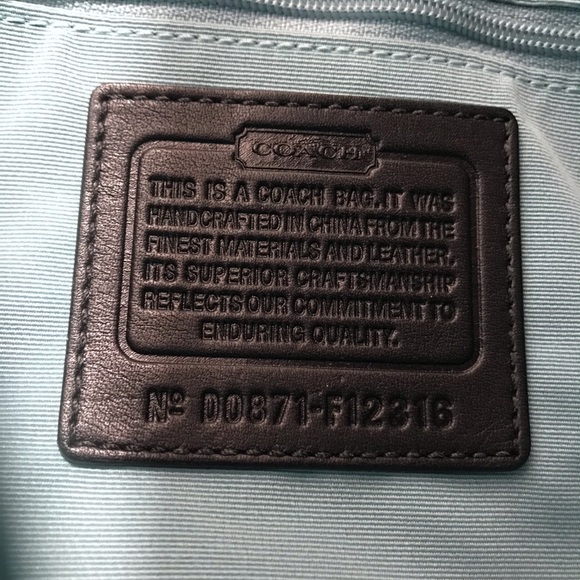 Coach Brown Cloth and Leather Satchel - Picture 8 of 9